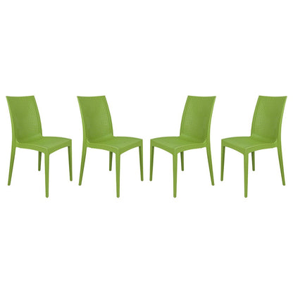 Weave Mace Indoor/Outdoor Dining Chair (Armless), Set of 4
