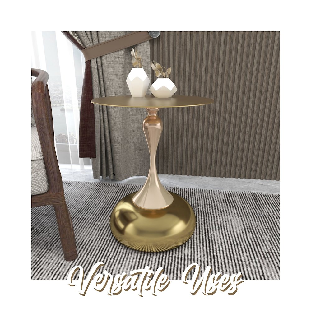 Savoy Collection Modern End Table In Gold