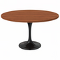Verve Collection 48 Round Dining Table, Black Base with Cognac Brown MDF Top