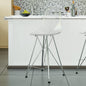 Cresco Modern Acrylic Barstool with Chrome Base and Footrest in Clear