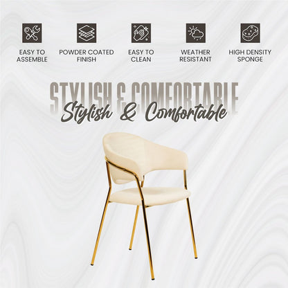 Bella Collection Modern Dining Chair in Off White Set of 4