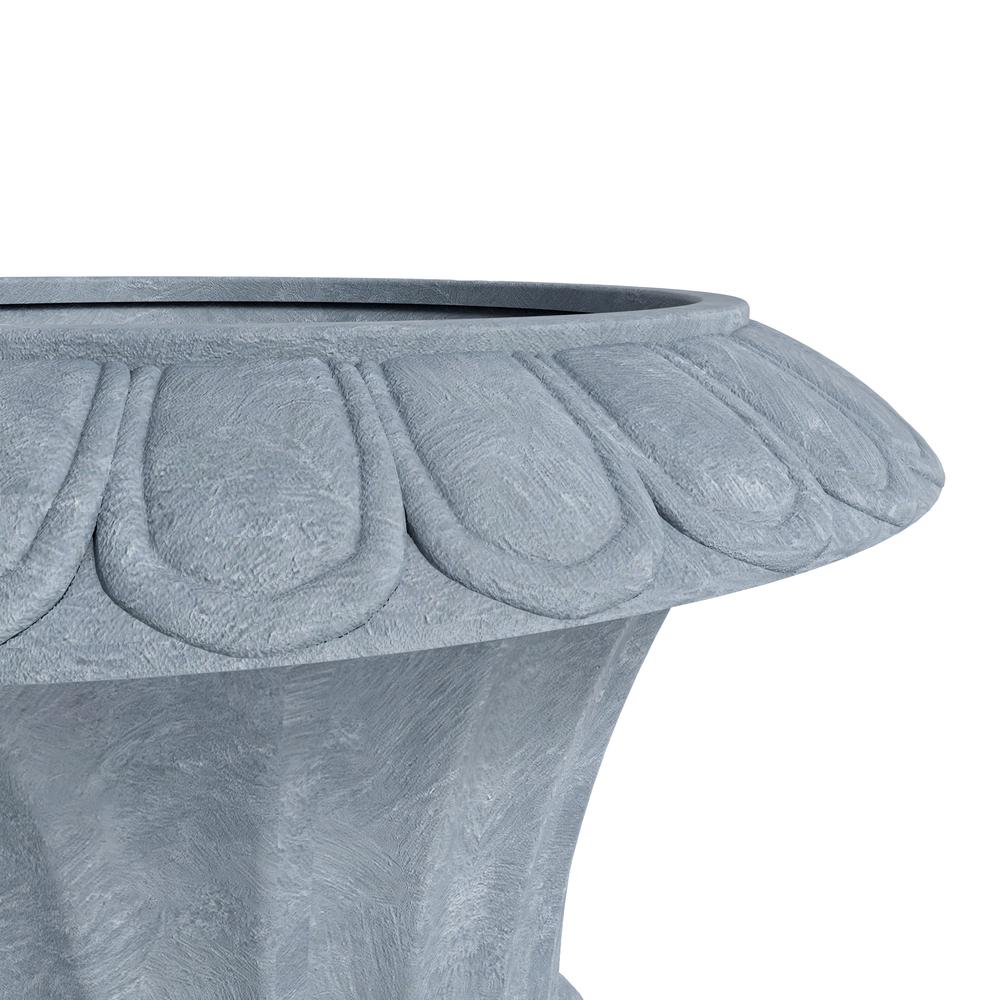 Lotus Series Poly Stone Planter in Aged Concrete, 20 Dia, 28 High