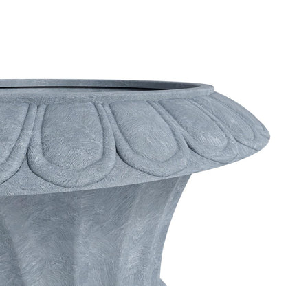 Lotus Series Poly Stone Planter in Aged Concrete, 20 Dia, 28 High