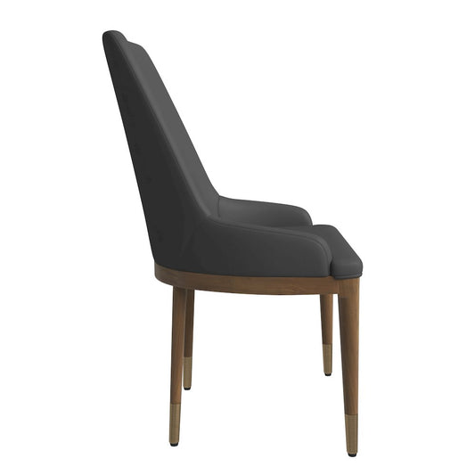 Viva Collection Modern Wooden Dining Chair in Dark Grey Set of 4