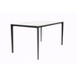Avo Series Modern Dining Table Black Base, With 55 White/Gold Sintered Stone Top