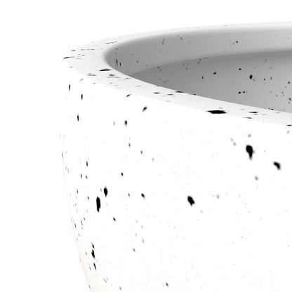 Iris Fiberstone Planter in White 12 Dia