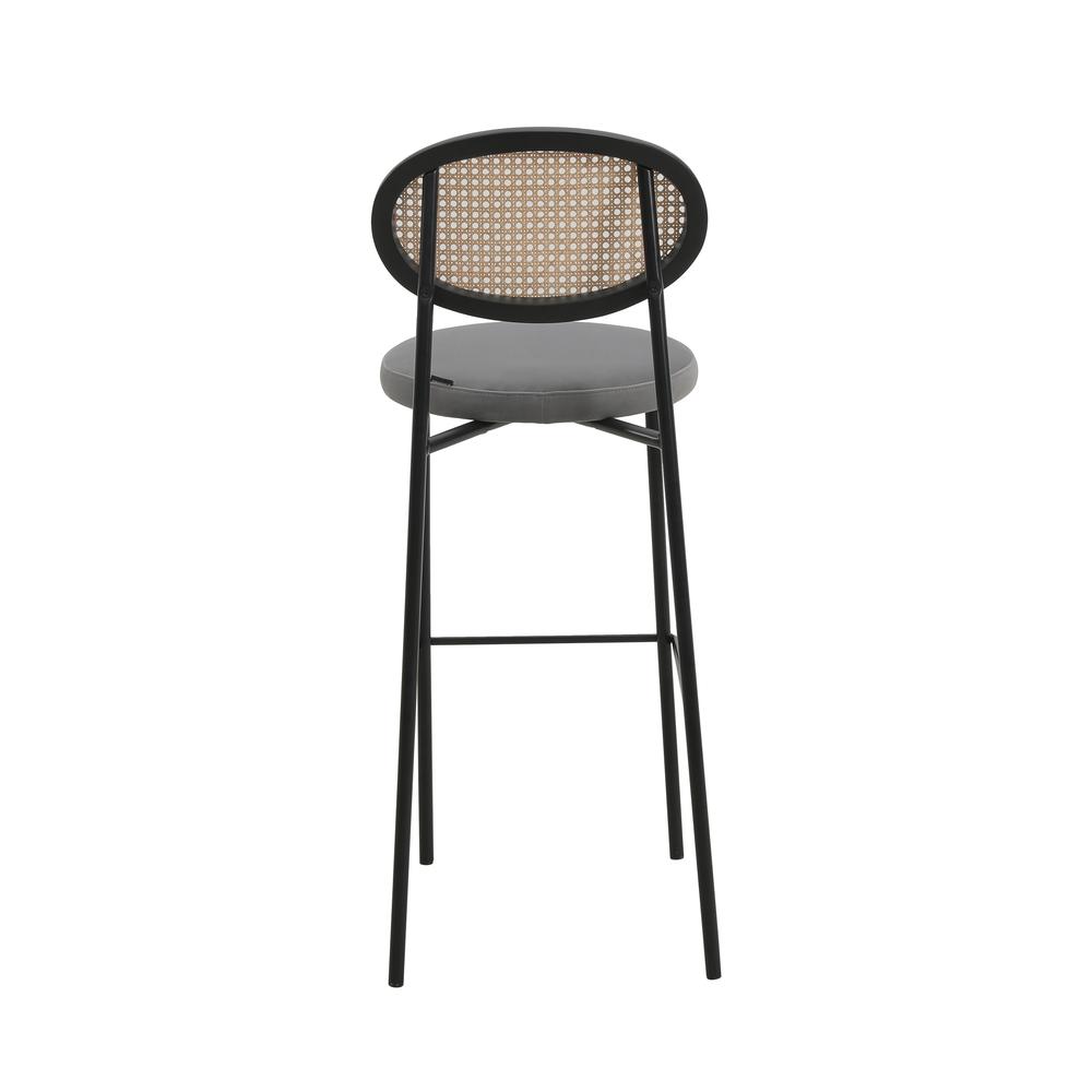Euston Modern Wicker Bar Stool With Black Steel Frame