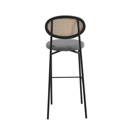 Euston Modern Wicker Bar Stool With Black Steel Frame