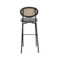 Euston Modern Wicker Bar Stool With Black Steel Frame