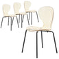 Modern Oyster Transparent Side Chair in Black Base set of 4