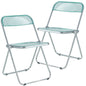 Lawrence Acrylic Folding Chair With Metal Frame, Set of 2