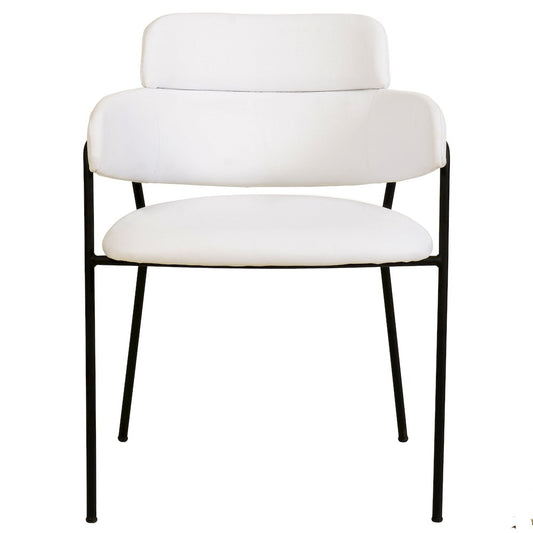 Axis Collection Modern Dining Chair in White - Set of 2