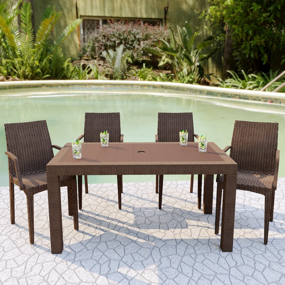 Weave Mace Indoor/Outdoor Chair (With Arms), Set of 4