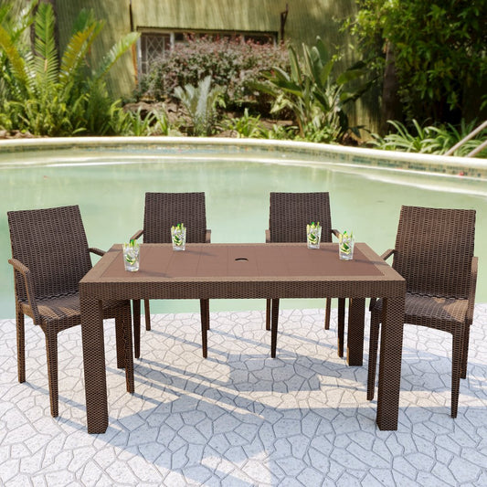 Weave Mace Indoor/Outdoor Chair (With Arms), Set of 4