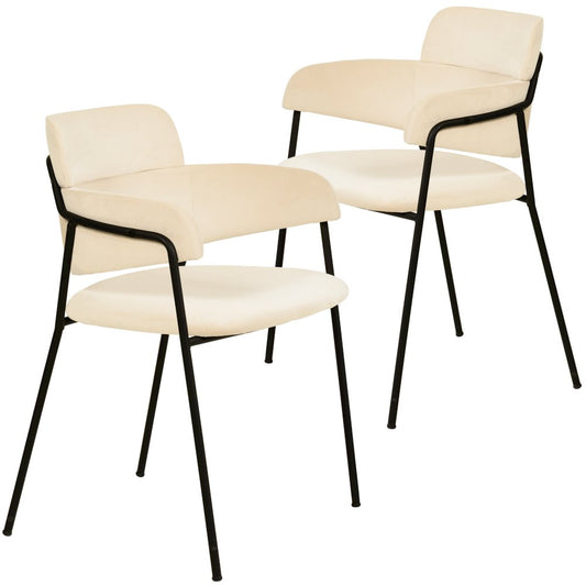 Axis Collection Modern Dining Chair in Beige - Set of 2