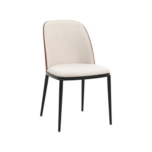 Dining Side Chair with Powder-Coated Steel Frame for Kitchen and Dining Room
