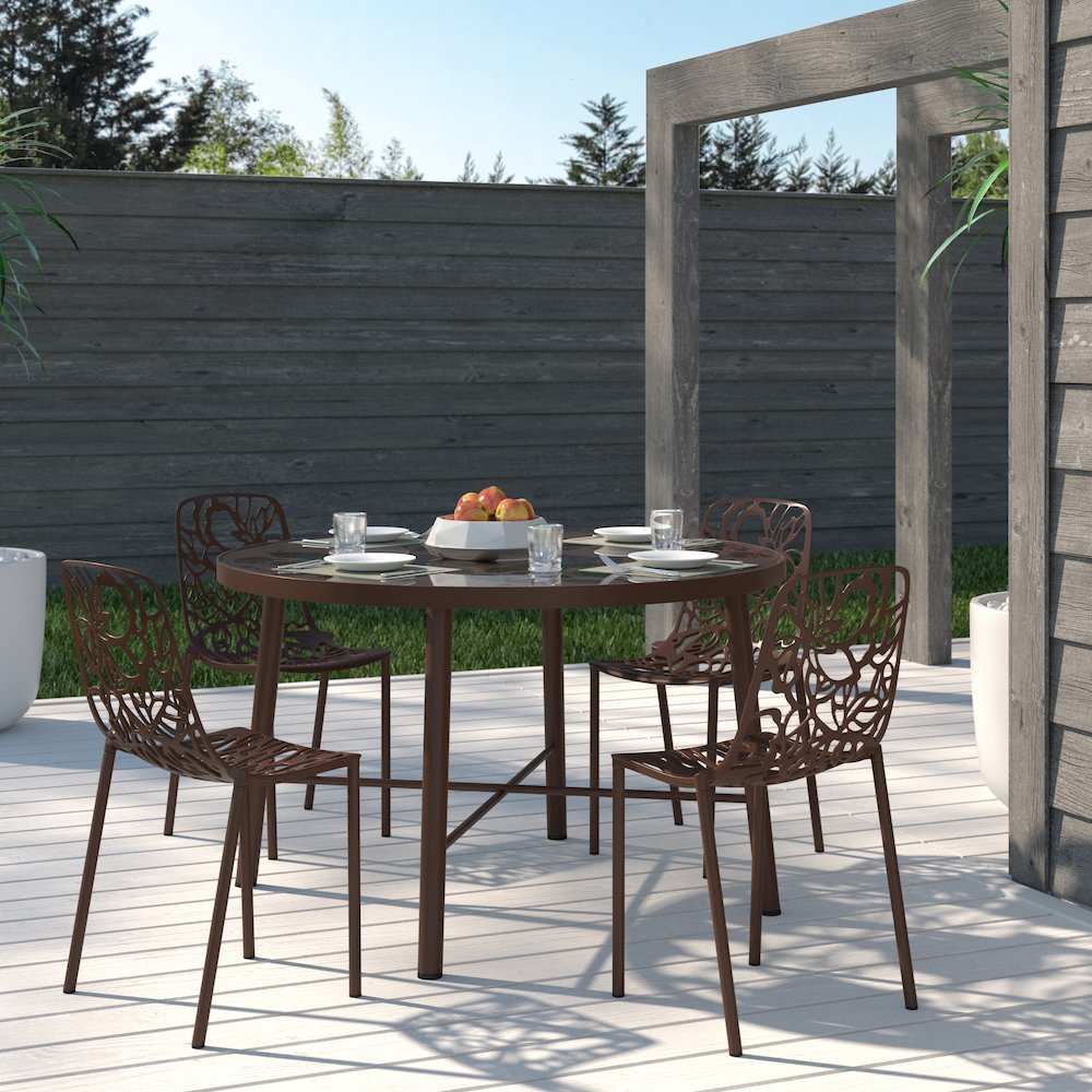 Modern Devon Aluminum Chair, Set of 4