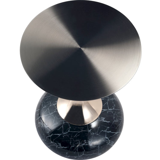 Savoy Collection Modern End Table In Stone Black