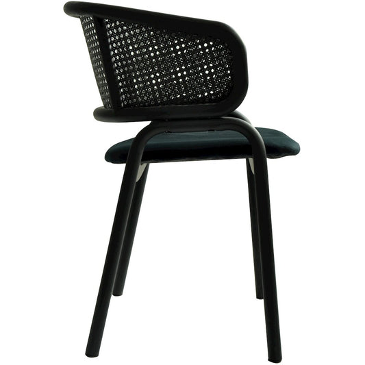 Ervilla Dining Armchair in Black Steel Frame Set of 4