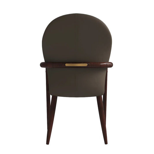 Opaline Series Elegant Wooden Dining Chair in Two-Tone Kahki