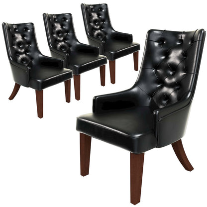 Spruce Collection Modern Wooden Dining Chair in Charcoal Grey Set of 4