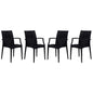 Weave Mace Indoor/Outdoor Chair (With Arms), Set of 4