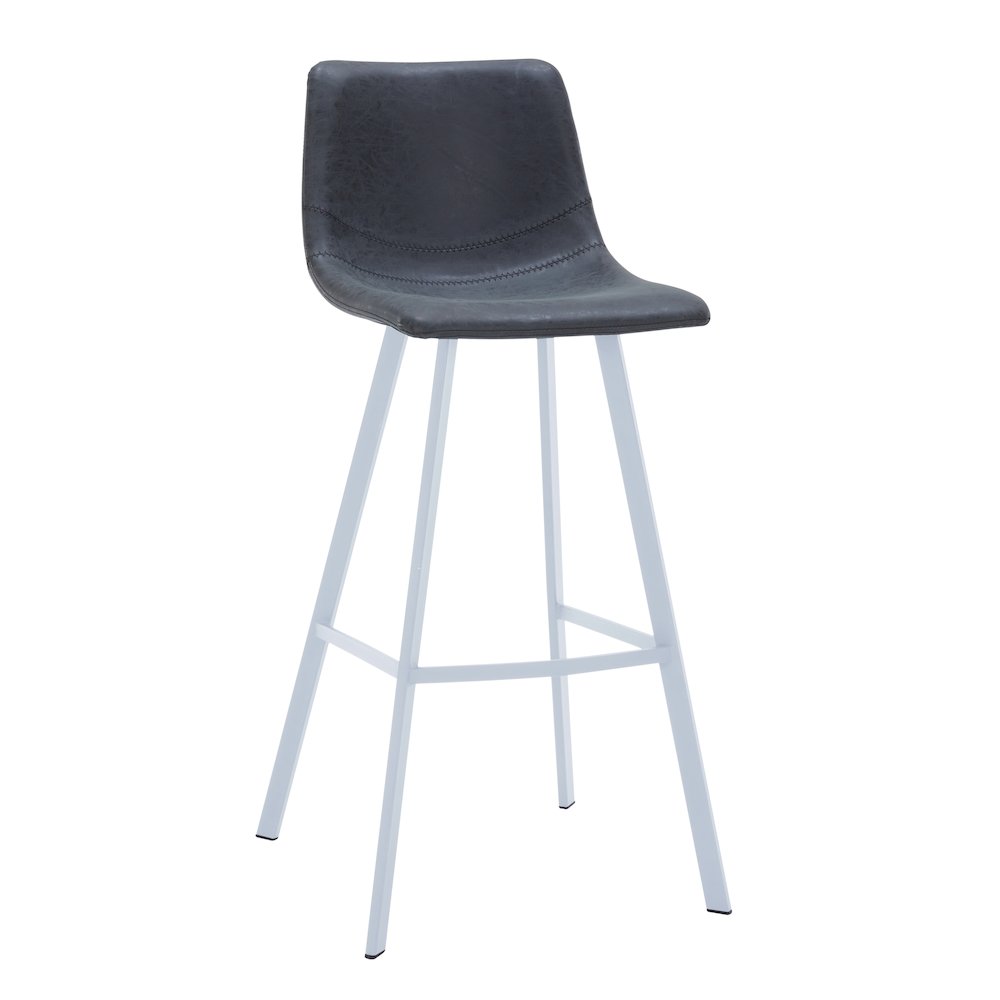 Elland - Bar stool -Charcoal Black- White Base