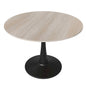 Bristol 40" round dining table Black base with marbled MDF top