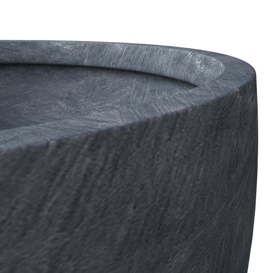 Grove Series Hemisphere Poly Clay Planter in Aged Concrete 12.4 Dia, 7.1 High
