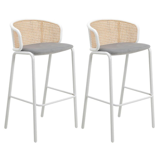 Seat and White Powder Coated Steel Frame, Set of 2