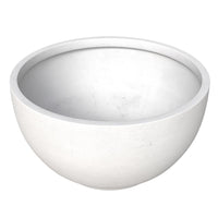 Grove Series Hemisphere Poly Clay Planter in White 10.6 Dia, 5.9 High