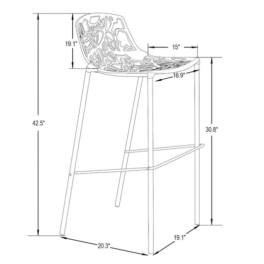 Devon Mid-Century Modern Aluminum Bar Stool