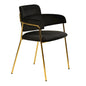 Axis Collection Modern Gold Dining Chair in Black