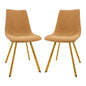 Markley Modern Leather Dining Chair With Gold Legs Set of 2