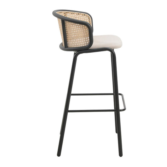 Seat and Black Powder Coated Steel Frame, Set of 2