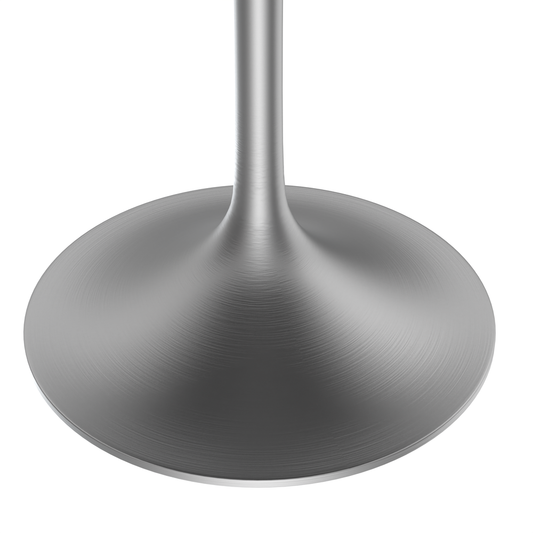 48 Round Dining Table, Brushed Chrome Base with Sintered Stone Black Top
