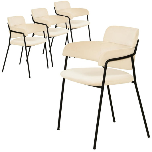 Axis Collection Modern Dining Chair in Beige - Set of 4
