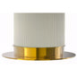 Round Dining Table White\Gold Base with 60 Round White/Gold Sintered Stone Top