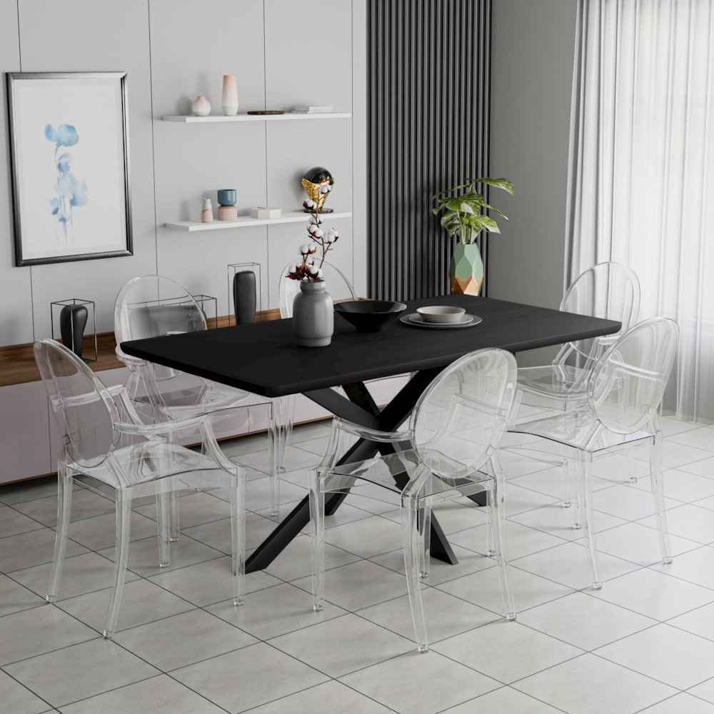 Carroll Modern Acrylic Dining Side Chair, Set of 2