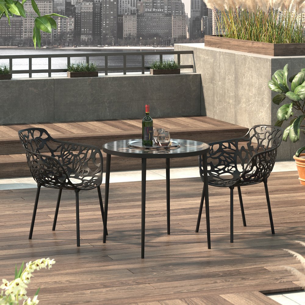 Modern Devon Aluminum Armchair, Set of 2