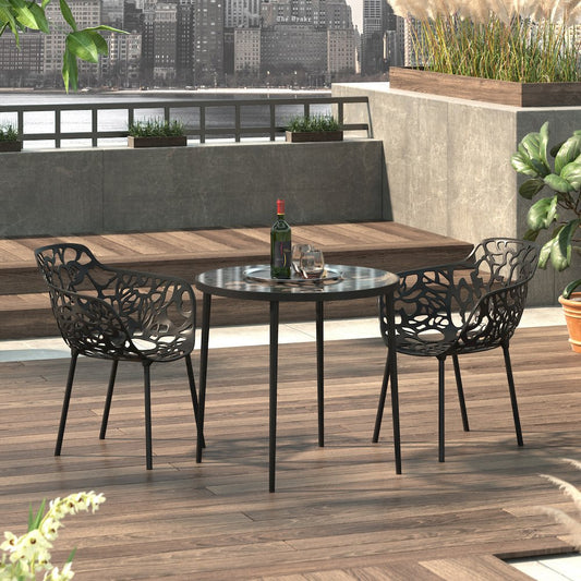 Modern Devon Aluminum Armchair, Set of 2