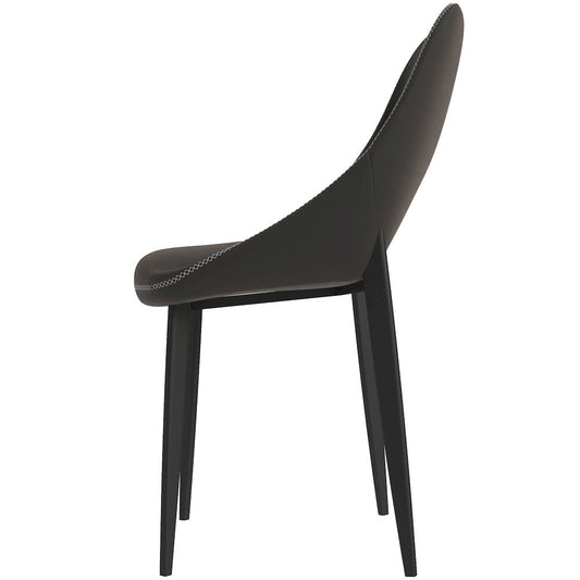 Amalfi Collection Fabric Modern Dining Chair in Charcoal - Set of 4