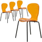 Modern Oyster Transparent Side Chair in Black Base
