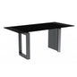 Astra Series Modern Dining Table Stainless Steel Base, With 71" Black Glass Top