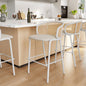 Ervilla Mid-Century Modern Wicker Bar Stool in Beige