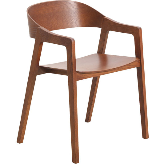 Rivo Collection Elegant Dining Chair in Dark Natural Wood - Set of 2