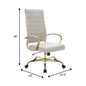 Benmar High-Back Leather Office Chair With Gold Frame