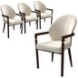 Opaline Series Elegant Wooden Dining Chair in Brown/Cream - Set of 4