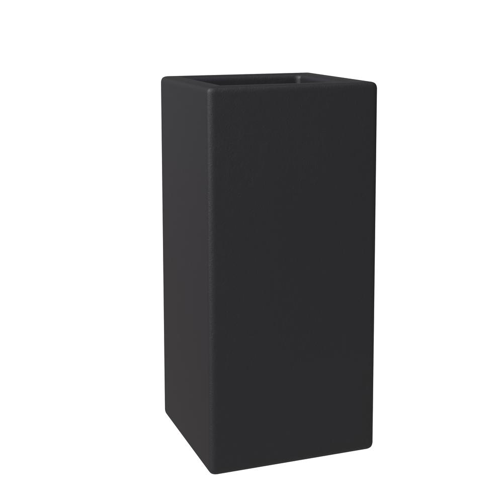 Terra Series Poly Stone Planter in Black 15" x 15" 31.5" High