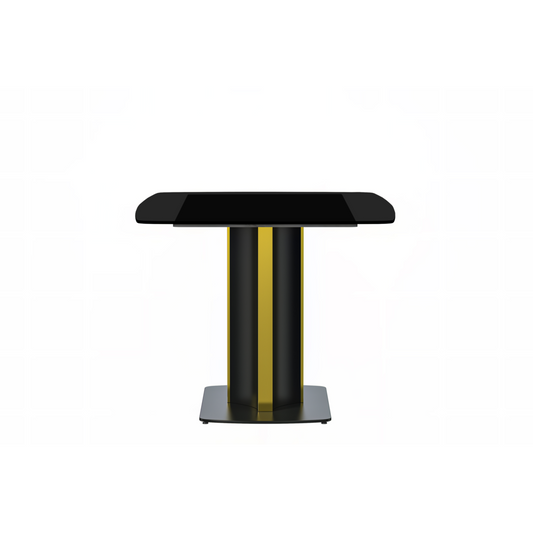 Sylva Series Modern Dining Table Black and Gold Base, With 55 Black Glass Top